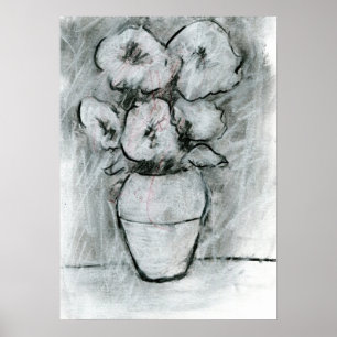 Ursprunglig blomma Teckning Poster