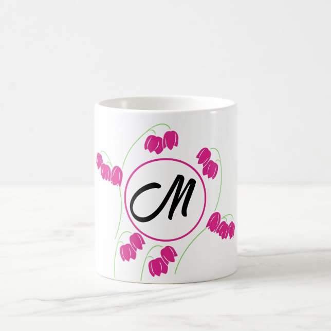 Ursprunglig Blommigt för Brev Monogram Kaffemugg (Center)