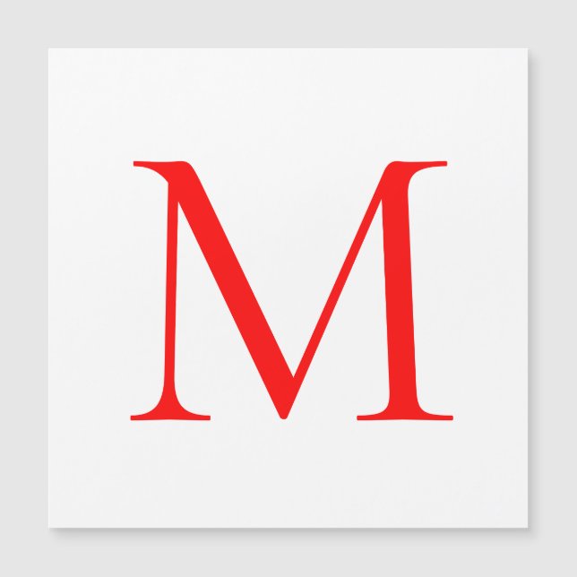 Ursprunglig brev-röd vit monogrammad professionell (Framsida)