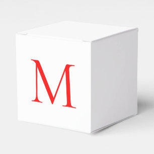 Ursprunglig brev-röd vit monogrammad professionell presentaskar