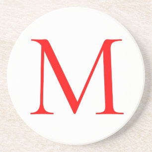Ursprunglig brev-röd vit monogrammad professionell underlägg