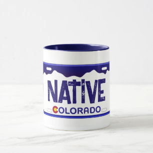 Ursprunglig colorado-blå registreringsskylt mugg