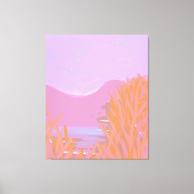 Ursprunglig Contemporary "Sjö"-triptych-teckning Canvastryck (Framsida)