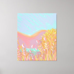 Ursprunglig Contemporary "Sjö"-triptych-teckning Canvastryck