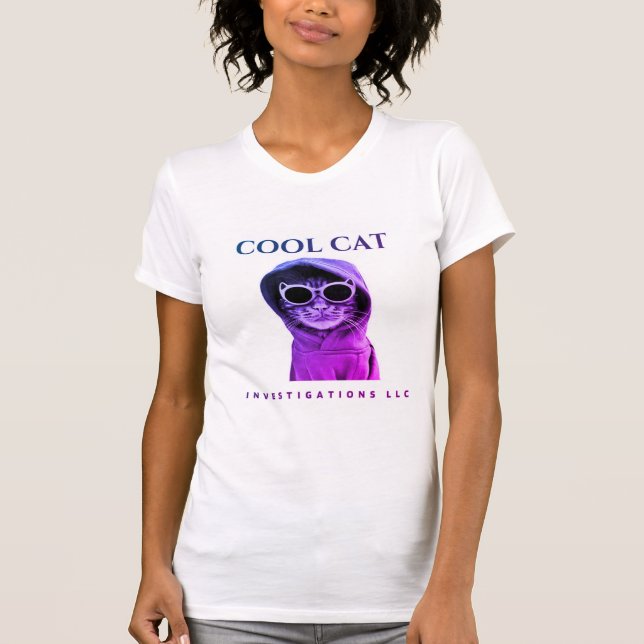 Ursprunglig Coola Katt-logotyp - druvgradient T Shirt (Framsida)
