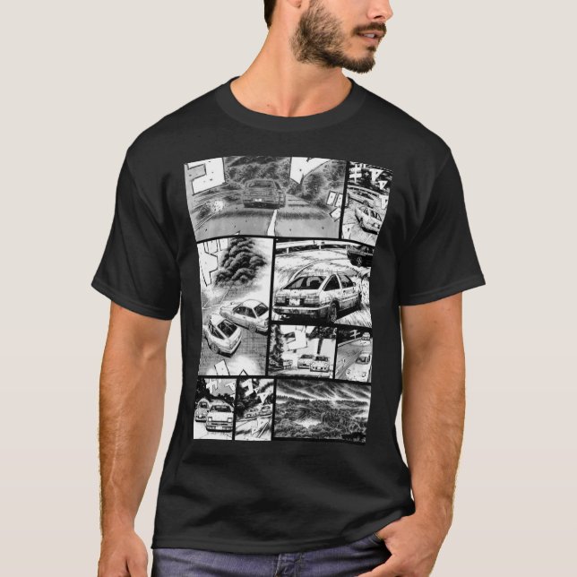 Ursprunglig D-Tävla - Manga Wall Design (version 2 T Shirt (Framsida)