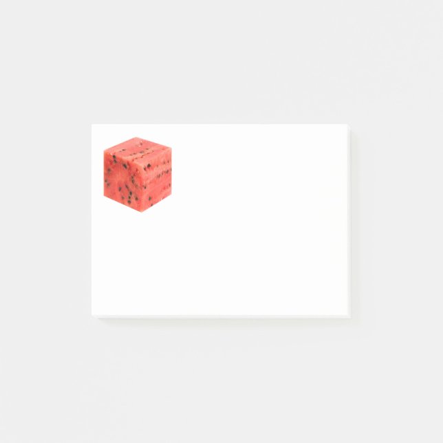 Ursprunglig färsk sötad, röd vattenmelonmatkub post-it block (Framsida)
