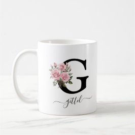 Ursprunglig G Monogram-Blommigt Flower Rosa ros Mu Kaffemugg