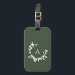 Ursprunglig Grönt för botaniskt monogram Bagagebricka<br><div class="desc">En hand plockade-begynnande andedräkt av löv och lagrar omger ditt monogram eller ditt initiala. Den minsta illustrationen av blommigten är perfekt för en rustik eller ett lantbruk. Klicka på knappen Anpassa om du vill ändra bakgrunden färg eller lägga till mer text.</div>