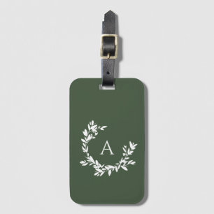 Ursprunglig Grönt för botaniskt monogram Bagagebricka