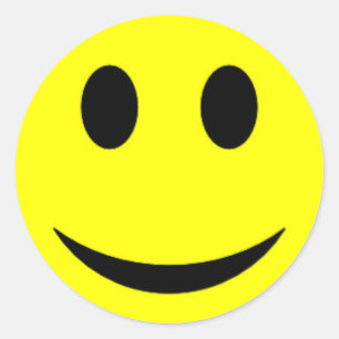 Ursprunglig Gult Ansikte Runt Klistermärke