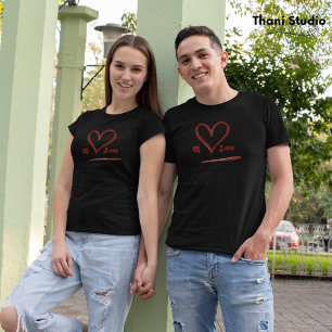 Ursprunglig handdrad Kärlek Heart Modern minimalis T Shirt