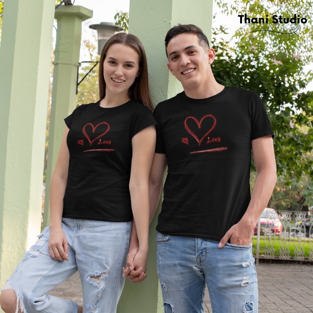 Ursprunglig handdrad Kärlek Heart Modern minimalis T Shirt (Skapare uppladdad)