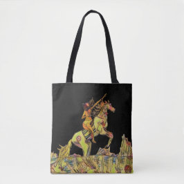 Ursprunglig häst Native Indian Totebag Svart Tygkasse