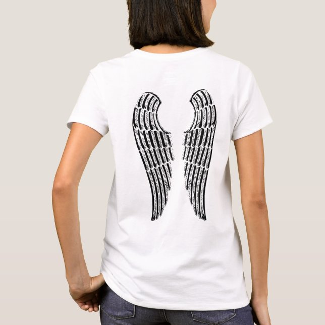 Ursprunglig isolerad Elegant Angel Vingar T Shirt (Baksida)