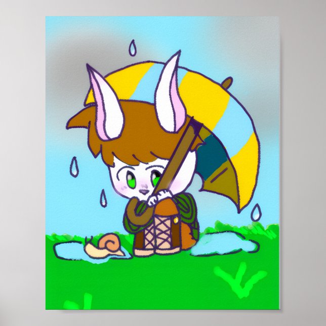 ursprunglig karaktär, söt styre på kaninen. poster (Framsidan)