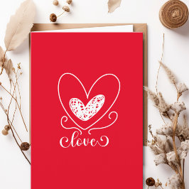 Ursprunglig Kärlek poetry Cute Red Heart Valentine Kort