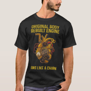 Ursprunglig kroppsrekonstruerad motor öppen hjär t shirt