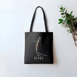 Ursprunglig L monogram vattenfärgsröd lärare Tygkasse