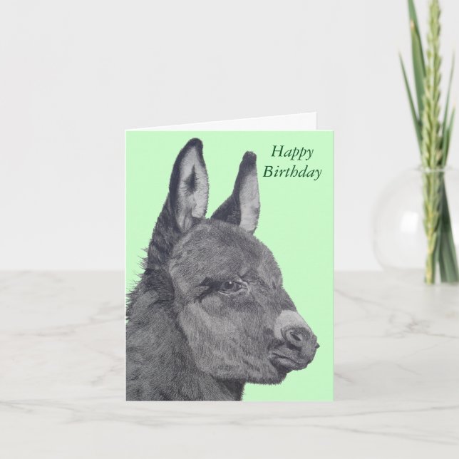 ursprunglig levande teckning av Cute donkey Kort (Framsida)