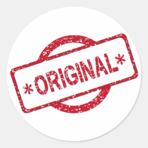Ursprunglig Logotyp runt cirkelstreck, präglad Klistermärke
