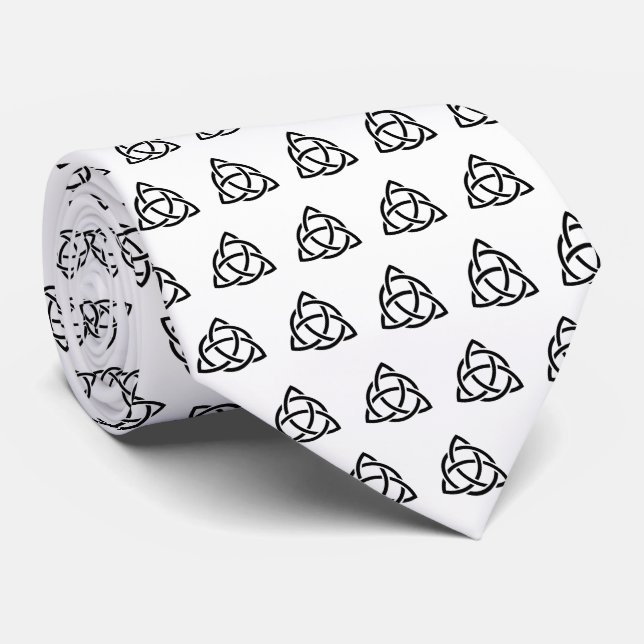 Ursprunglig lutisk triquetra Knot black icon mönst Slips (Rullad)