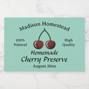 Ursprunglig mall för Homestead Cherry Preserve Mat Etiketter