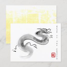 Ursprunglig målning av kinesiska draken Årets föde Helg Vykort