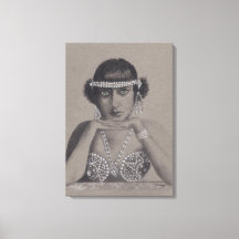 Ursprunglig målning av tyst filmstjärna