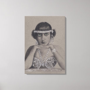 Ursprunglig målning av tyst filmstjärna canvastryck