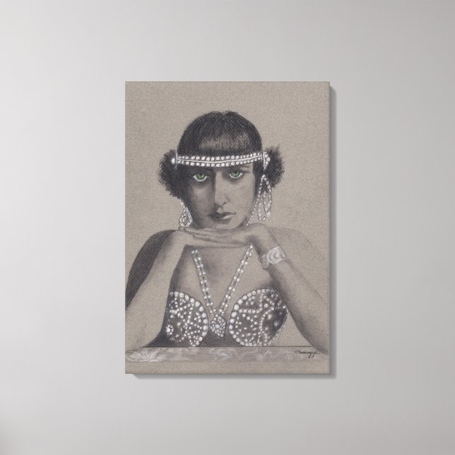 Ursprunglig målning av tyst filmstjärna canvastryck (Framsida)