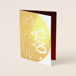 Ursprunglig målning Cat Vietnamese New Year 2023 R Folierat Kort