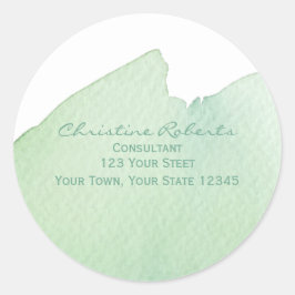 Ursprunglig modern turkos Aqua Watercolor Adress Runt Klistermärke