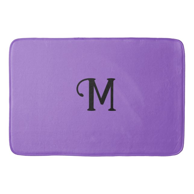 Ursprunglig monogram Amethyst Jewel Tone Solid Fär Badrumsmatta (Framsidan)
