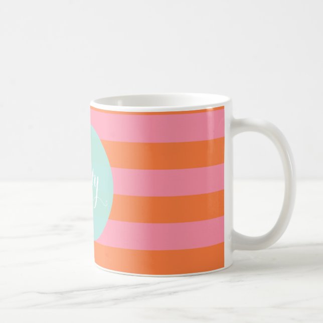 Ursprunglig Monogram Orange Rosa Blue Mugg (Höger)