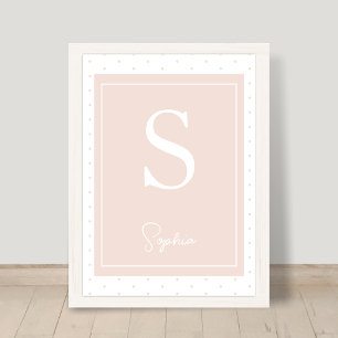 Ursprunglig Namn Personlig Monogram Nursery Poster