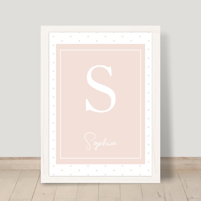Ursprunglig Namn Personlig Monogram Nursery Poster (Skapare uppladdad)