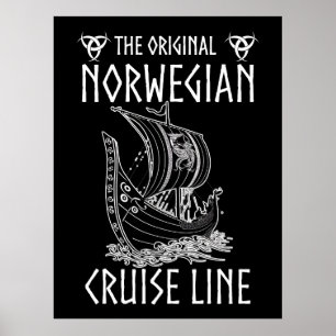 Ursprunglig norsk kryssningslinje - nostalgisk fär poster
