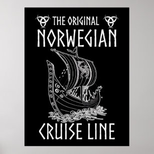 Ursprunglig norsk kryssningslinje - nostalgisk fär poster