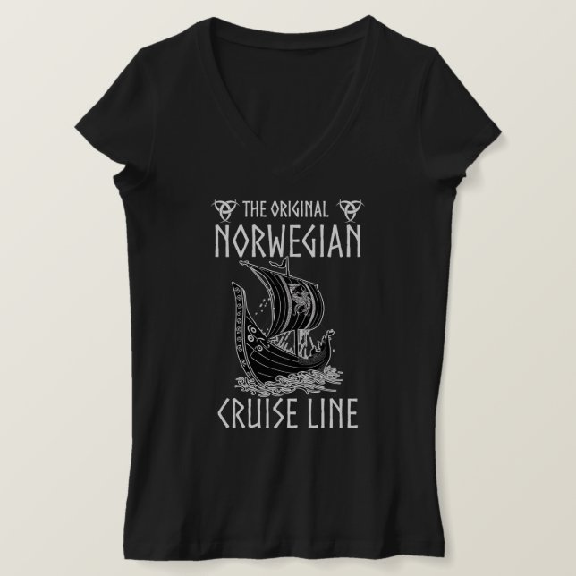 Ursprunglig norsk kryssningslinje - nostalgisk fär t shirt (Design framsida)
