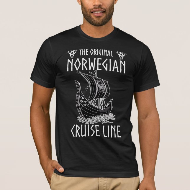 Ursprunglig norsk kryssningslinje - nostalgisk fär t shirt (Framsida)