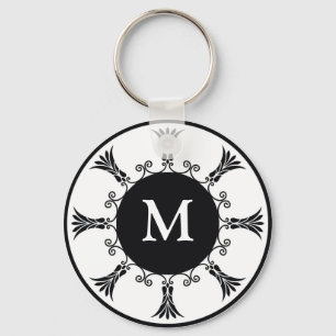 Ursprunglig Nyckelring för Brev Monogram: Svart