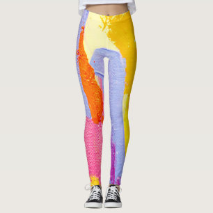 Ursprunglig Oljemålning: Färgfull Abstrakt Leggings