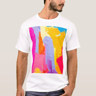 Ursprunglig Oljemålning: Färgfull Abstrakt T Shirt