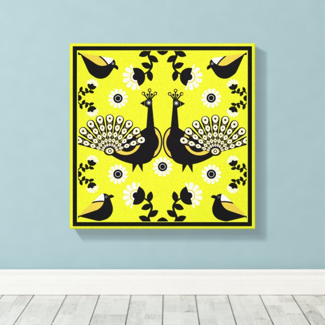 Ursprunglig peacock Art Home Decor Canvastryck (Insitu (trägolv))