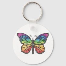 Ursprunglig penna och bläck teckning i en regnbågs