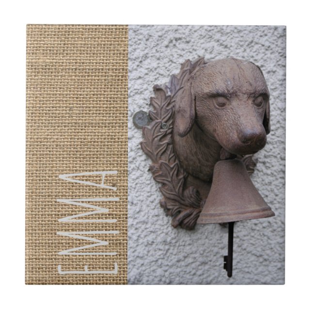 Ursprunglig personlig fyrkant Hund år 2018 Kakelplatta (Framsidan)