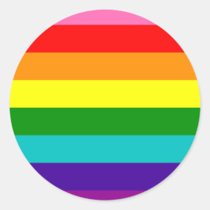 Ursprunglig Rainbow Flagga Sticker Runt Klistermärke