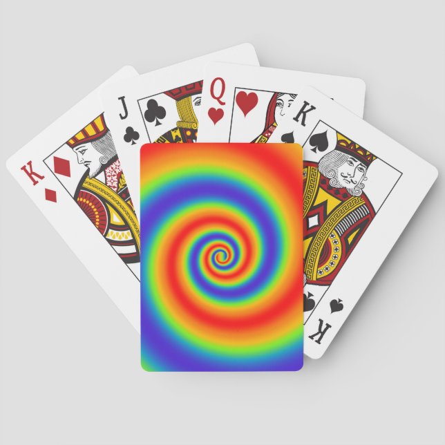 Ursprunglig regummergradient färgfull Spiral-effek Casinokort (Baksidan)