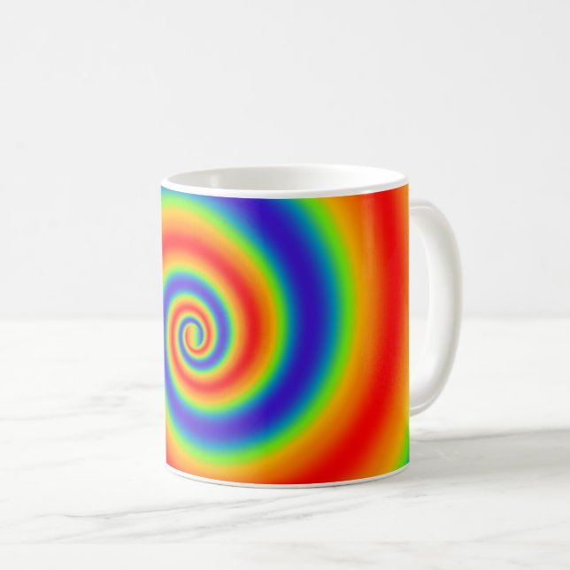 Ursprunglig regummergradient färgfull Spiral-effek Kaffemugg (Framsida höger)